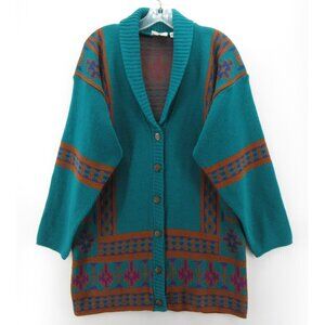 VTG Jason Maxwell Sweater Medium Cardigan Shawl Southwestern Aztec